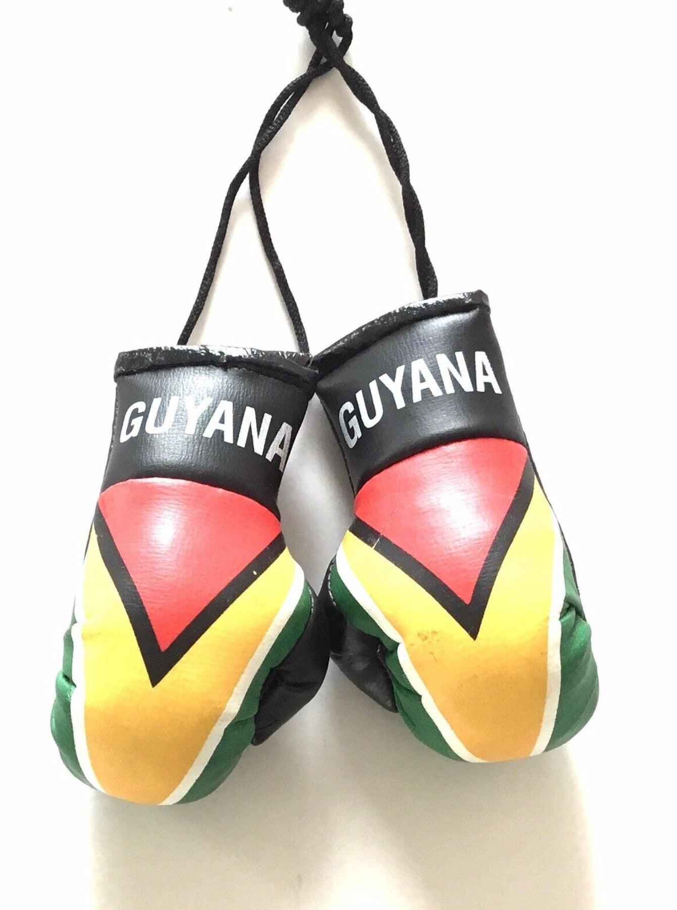 GUYANA PAIR OF BOXING GLOVES FOR HANGING IN THE CAR OR OFFICE 9 X 5