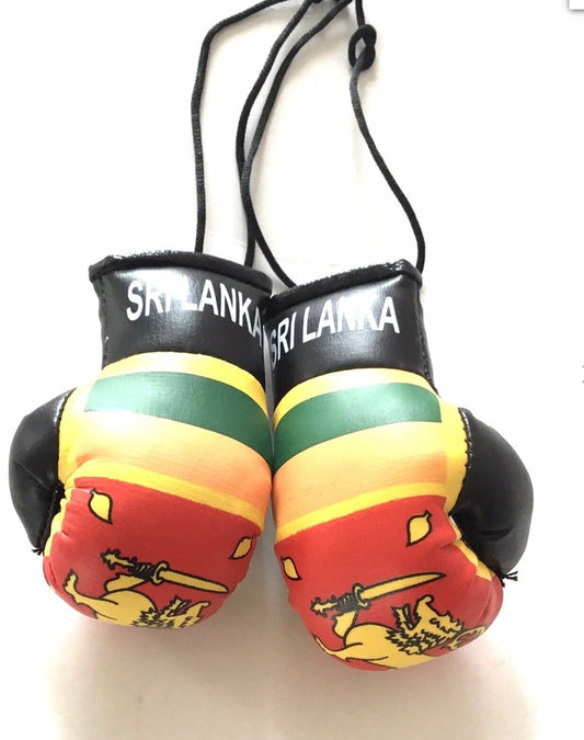 SRI LANKA PAIR OF BOXING GLOVES FOR HANGING IN THE CAR OR OFFICE 9 X 5cm