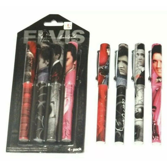 Elvis Pen- Set of 4 E8681 different images of Elvis Presley on each Pen