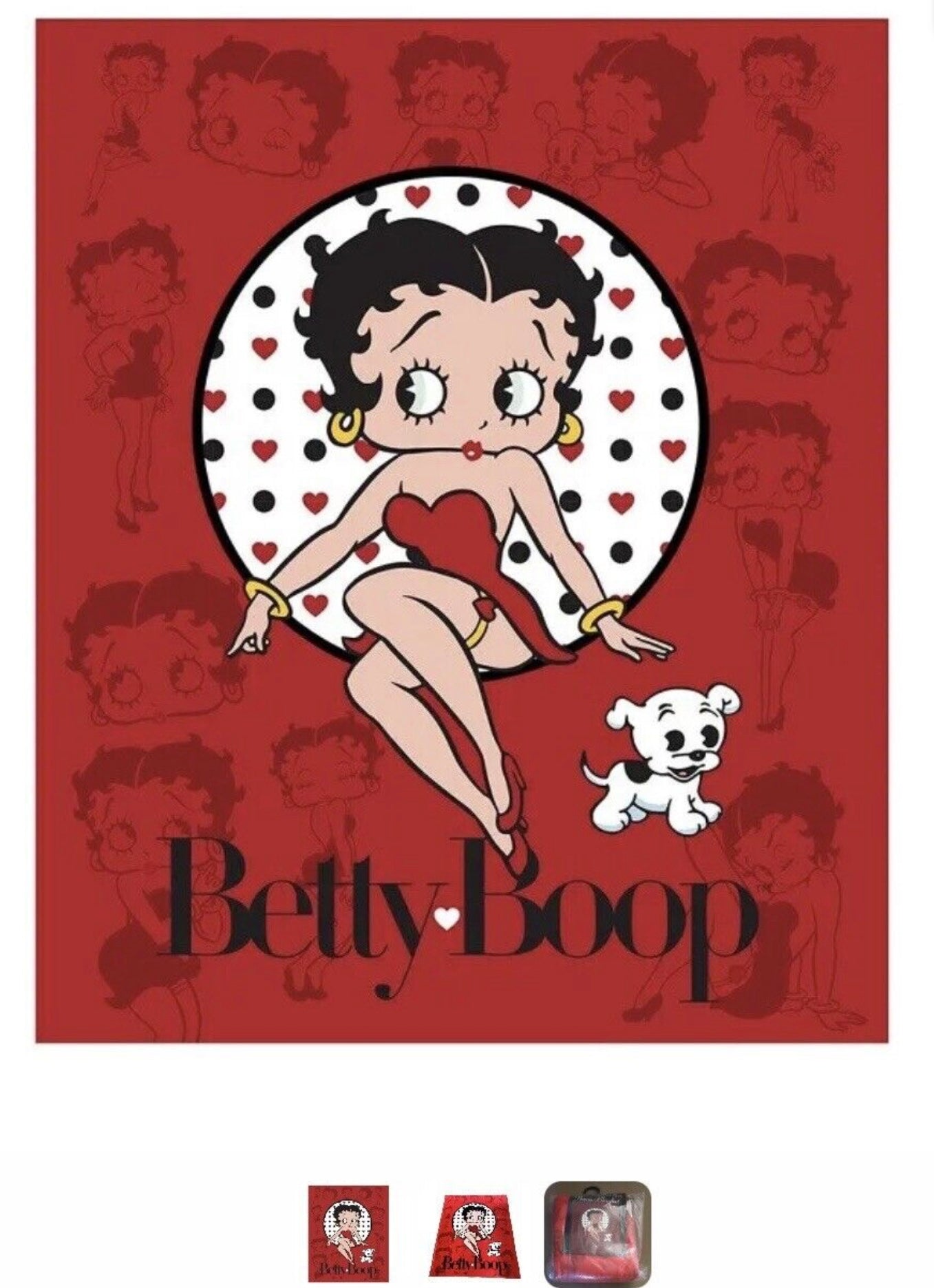 NEW RED BETTY BOOP SILHOUETTES PLUSH FLEECE THROW GIFT BLANKED BB6402