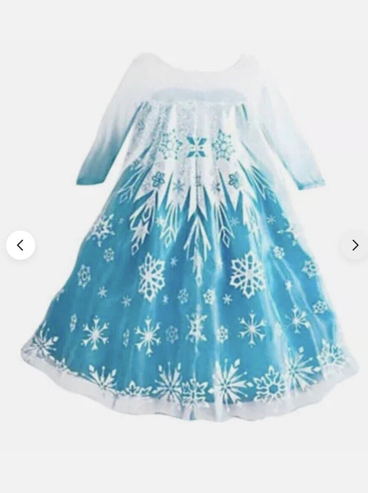 KIDS GIRLS ELSA ANNA PRINCESS DRESS 7 TO 8 YEAR OLD WITH A WIG