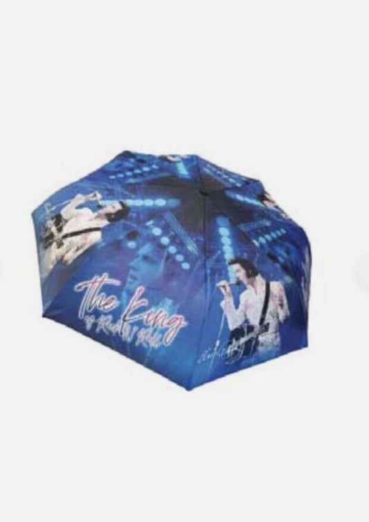 Elvis Presley Foldably Umbrella In Blue for summer and Rain Day