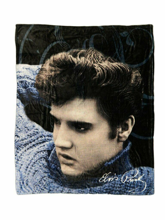 New Elvis Presley Throw Blanket "Blue Sweater" E8614