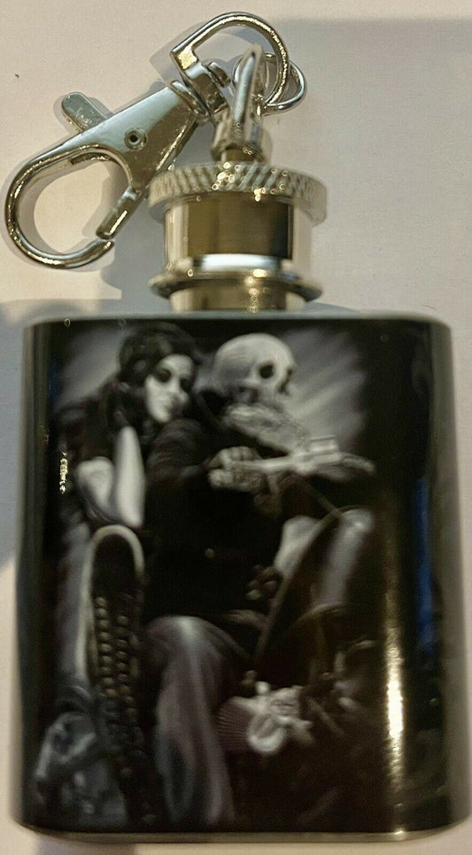 David Gonzales Art - Biker Babe - Mini Keychain Flask DGA # DG5146 (7x 4cm)