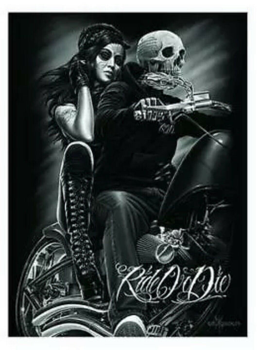 David Gonzales Art Metal Sign- Biker Babe DGA # DG5204 8" x 11.5" /19cm x 29cm