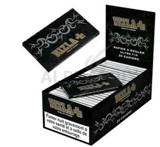 Rizla Cigarette Paper Double Black Tattoo Very Rare Box of 25 Double Packs 70mm
