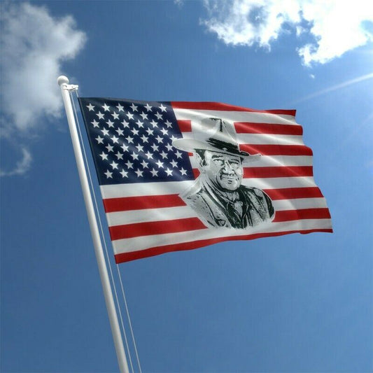 USA JOHN WAYNE 5'x3' FLAG UNITED STATES High Quality 100% Thick Polyester