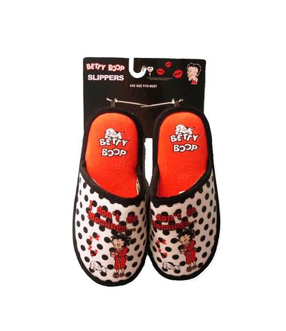 New Betty Boop Slippers I Don't do Mornings Polka Dots BB5371