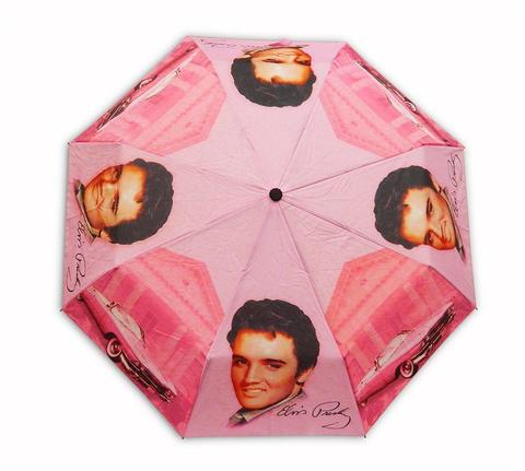 Elvis Presley Foldable  Umbrella Pink with Cadillac E8677