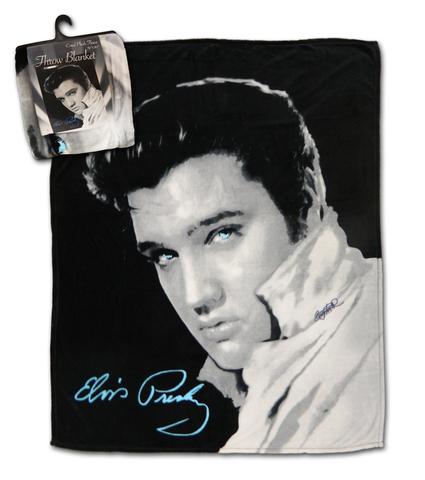 New Elvis Presley Throw Blanket Black & White E8721