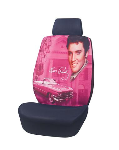 Elvis Universal Single Car Seat Cover Pink w/ Guitars E8862