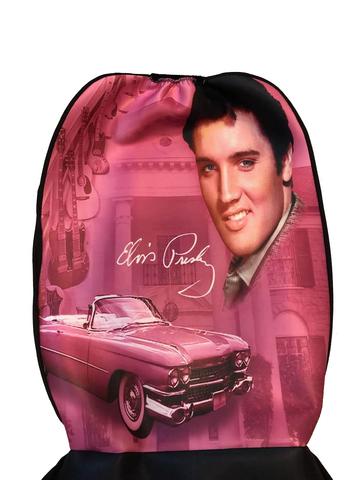 Elvis Universal Single Car Seat Cover Pink w/ Guitars E8862