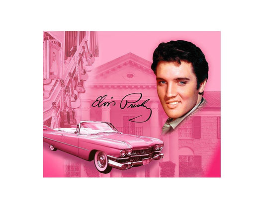 Elvis Kitchen Towel Pink w/ Guitars E8922